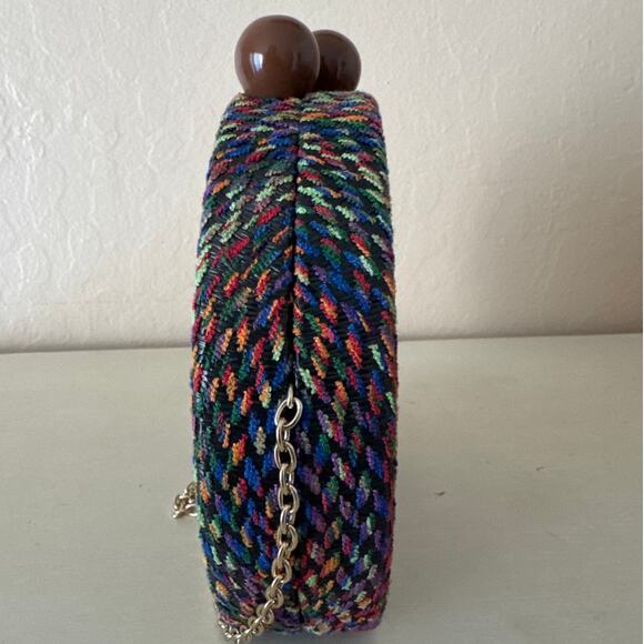 Handbag Republic Herringbone Moon Clutch Multicolor Small Crossbody NWT - Picture 6 of 9